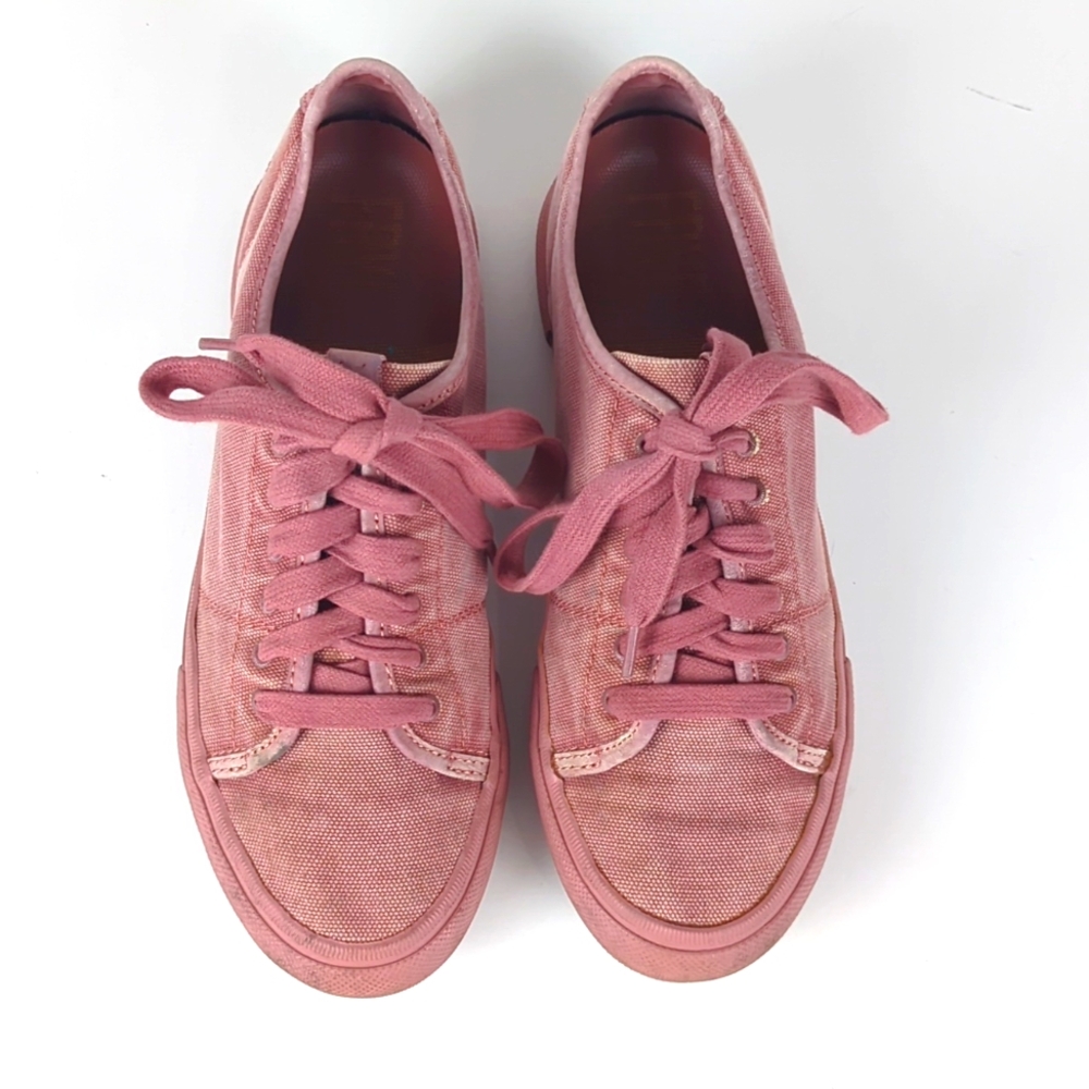 Frye Pink Canvas Low-Top Sneakers